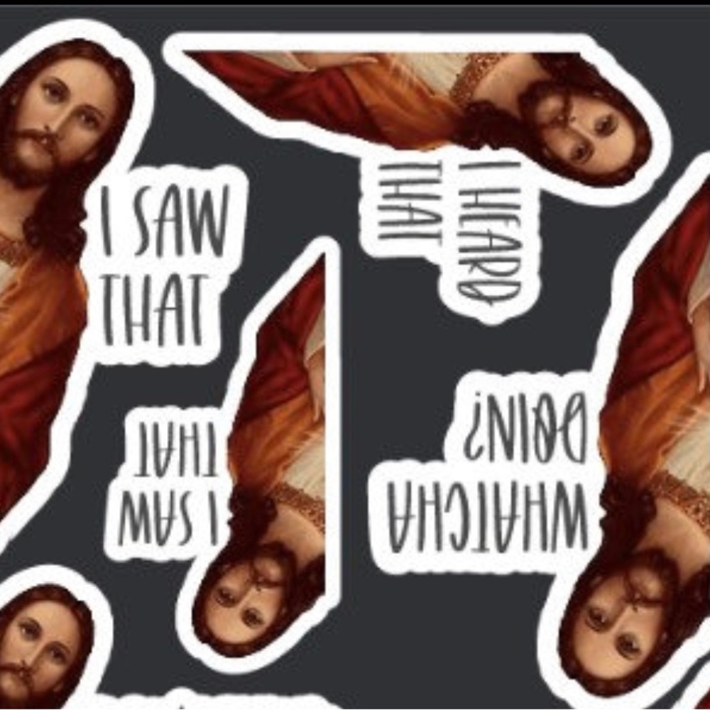 Hilarious Set of 7 Jesus Meme Stickers